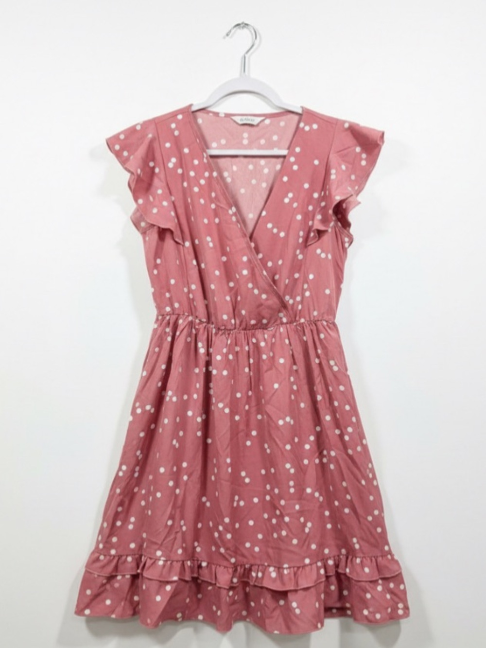PatPat Rose Pink Polka Dot Ruffle Dress for Girls